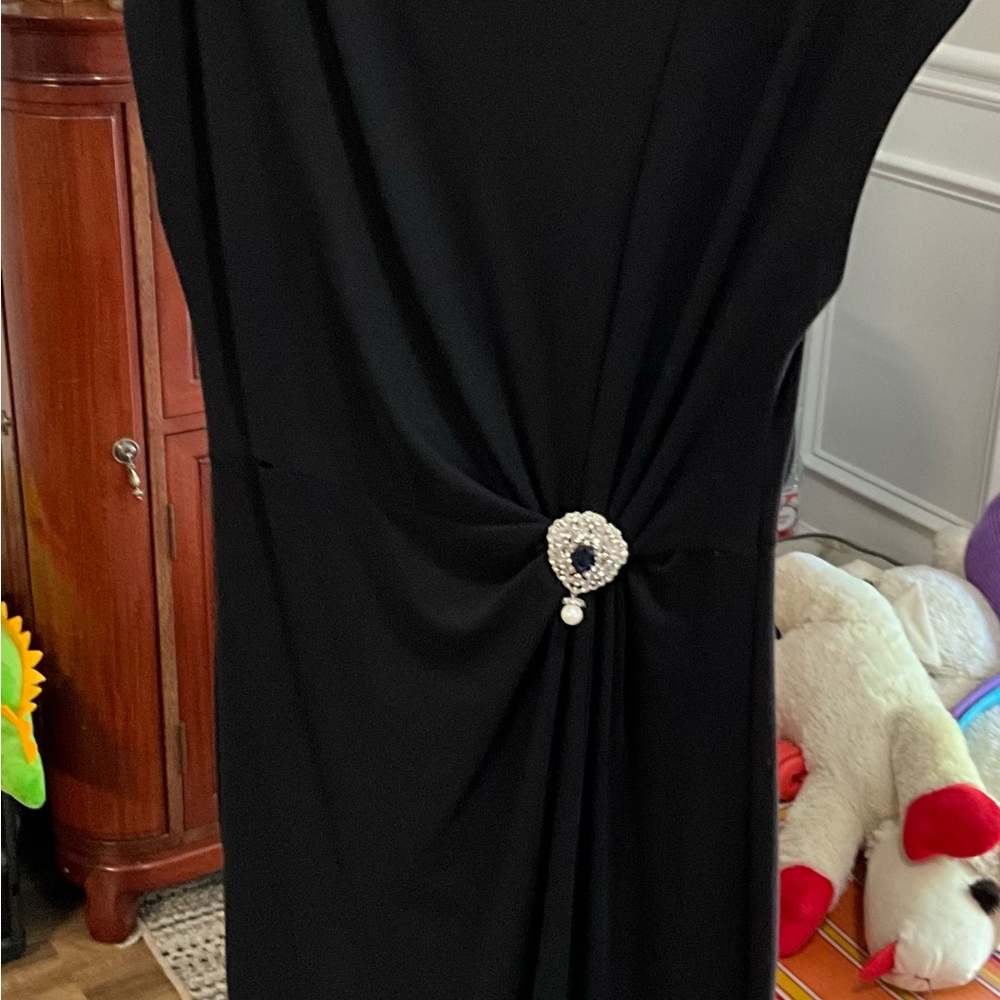 Nordstrom Black Midi Dress with Embellishment